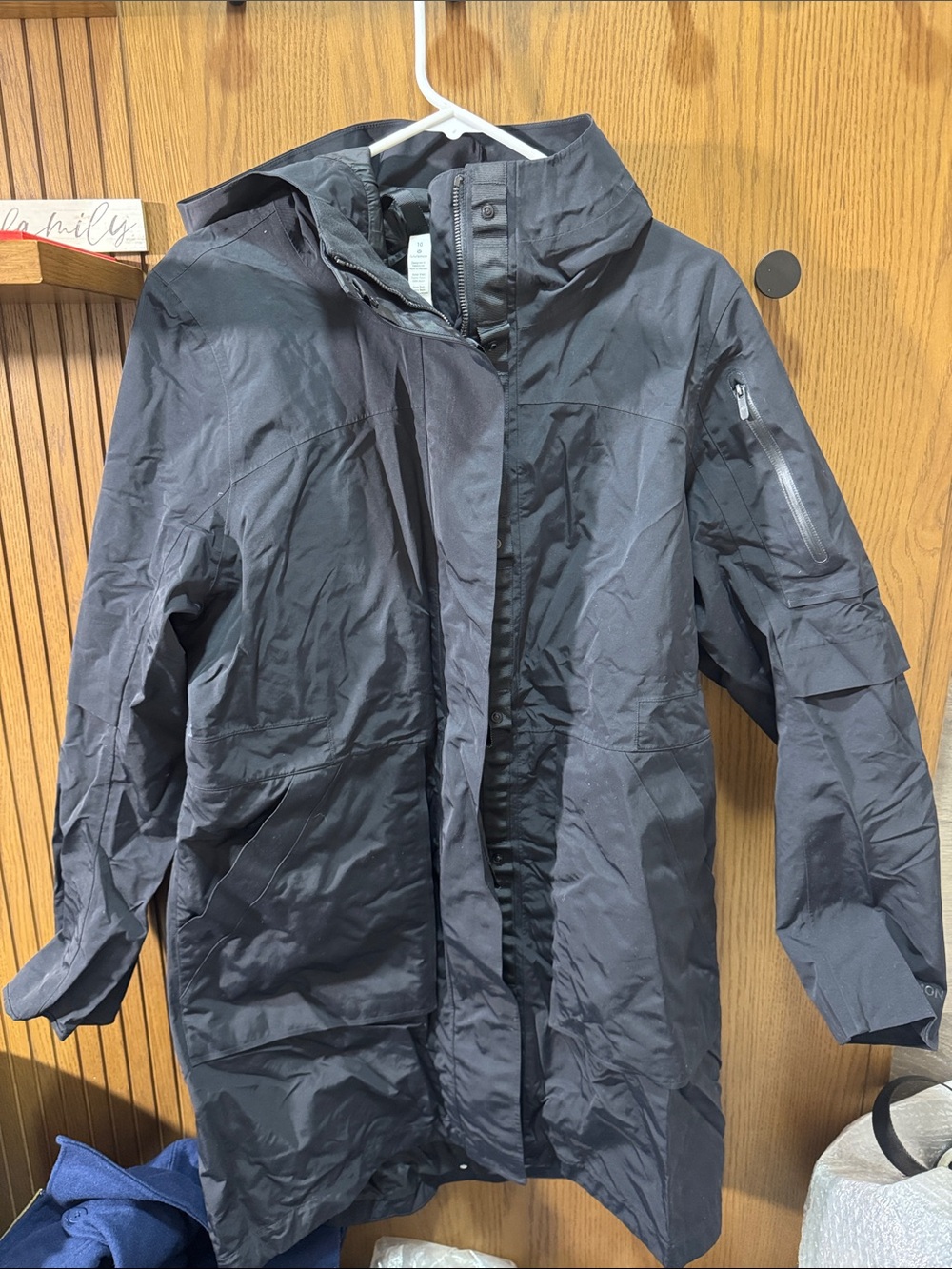 lululemon athletica Black Lightweight Hooded Jacket rain jacket